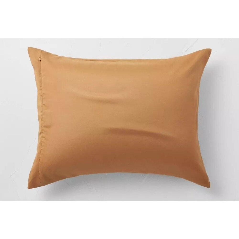 Casaluna Warm Brown Lyocell & Cotton Queen Duvet Cover & 2 Sham 3 Piece Set - Picture 5 of 9